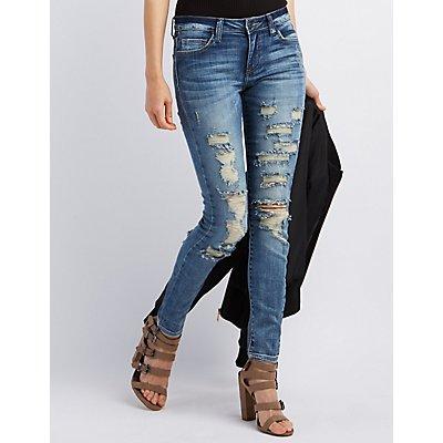 Charlotte Russe Cello Skinny Destroyed Boyfriend Jeans