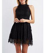 Charlotte Russe Sans Souci Lace Skater Dress