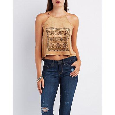 Charlotte Russe Elephant Graphic Tank Top