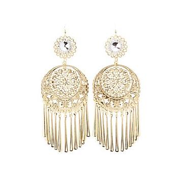 Charlotte Russe Filigree Tassel Drop Earrings