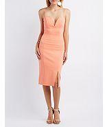 Charlotte Russe Plunging Sweetheart Bodycon Dress