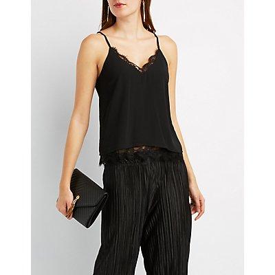 Charlotte Russe Strappy Lace-trim Camisole Top