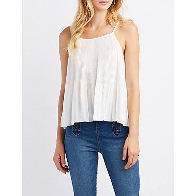 Charlotte Russe Micro Pleated Tank Top