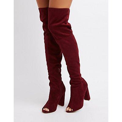Charlotte Russe Peep Toe Over-the-knee Boots
