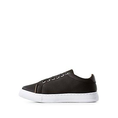 Charlotte Russe Qupid Satin Lace-up Sneakers