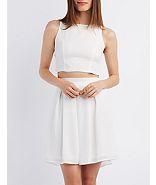 Charlotte Russe Cut-out Sleeveless Crop Top