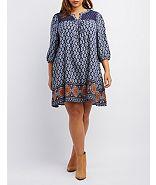 Charlotte Russe Plus Size En Creme Crochet Yoke Shift Dress
