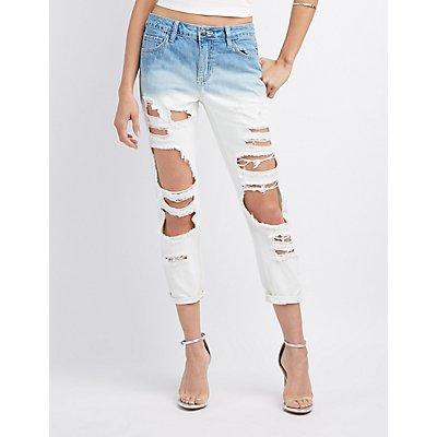 Charlotte Russe Cello Ombre Destroyed Boyfriend Jeans
