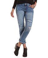 Charlotte Russe Cello Destroyed & Cropped Boyfriend Jeans