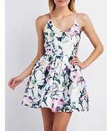 Charlotte Russe Sans Souci Floral Skater Dress