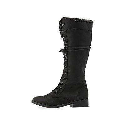 Charlotte Russe Qupid Knee-high Combat Boots