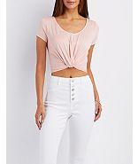 Charlotte Russe Knotted Crop Top