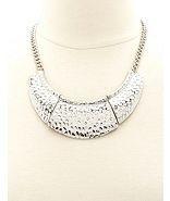 Charlotte Russe Hammered Silver Crescent Collar Necklace