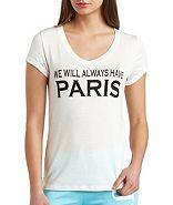 Charlotte Russe Paris Short Sleeve Graphic Tee
