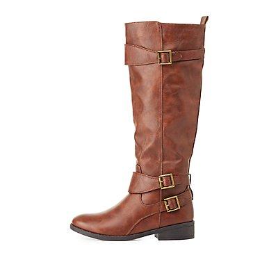Charlotte Russe Qupid Buckled Riding Boots