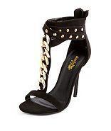 Charlotte Russe Studded Chain Link T-strap Heel