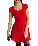 Charlotte Russe Textured Skater Dress