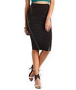 Charlotte Russe Pieced Faux Leather Midi Skirt