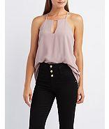 Charlotte Russe Strappy Keyhole Tank Top
