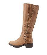 Charlotte Russe Round-toe Riding Boots With Zipper & Buckles