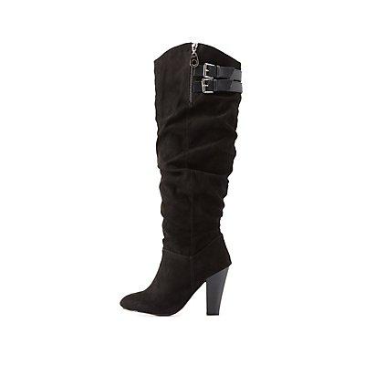 Charlotte Russe Qupid Slouchy Faux Suede Boots