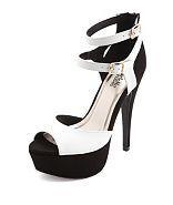 Charlotte Russe Two Tone Peep Toe Platform Heel