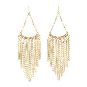 Charlotte Russe Chainlink Fringe Chandelier Earrings