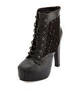 Charlotte Russe Crochet Inset Platform Booties