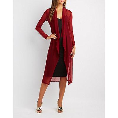 Charlotte Russe Mesh Open-front Duster