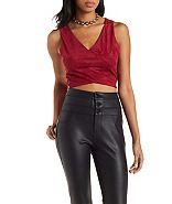 Charlotte Russe Faux Suede Crop Top