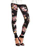 Charlotte Russe Cotton Floral Printed Leggings