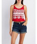 Charlotte Russe Graphic Skimmer Tank Top