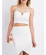 Charlotte Russe Textured Strappy Crop Top