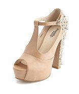 Charlotte Russe Spiked T-strap Chunky Heel Sandal