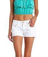 Charlotte Russe Refuge "mid-rise Cut-off" White Denim Shorts