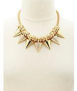 Charlotte Russe Metallic Spike Statement Necklace