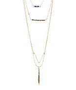 Charlotte Russe Layered Stones & Geometric Charms Necklace