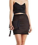 Charlotte Russe Texture Ribbed Bodycon Mini Skirt