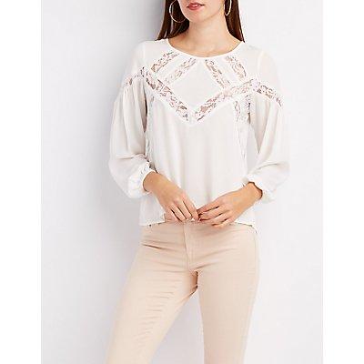 Charlotte Russe Lace-inset Blouse