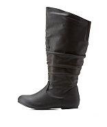 Charlotte Russe Flat Ruched Mid-calf Boots