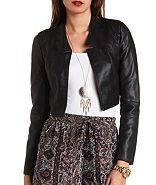Charlotte Russe Faux Leather Moto Bolero Jacket