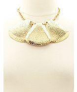 Charlotte Russe Hammered Gold Statement Collar Necklace