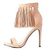 Charlotte Russe Privileged Fringed Ankle Cuff Dress Sandals