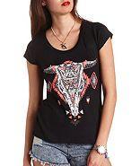 Charlotte Russe Rhinestone Cowgirl Graphic Tee