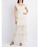 Charlotte Russe Arc & Co. Tiered Off-the-shoulder Maxi Dress