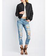 Charlotte Russe Sans Souci Padded Bomber Jacket