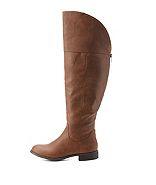 Charlotte Russe Curved Over-the-knee Zipper-trim Riding Boots