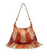 Charlotte Russe Tribal Print & Fringe Hobo Bag