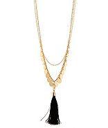 Charlotte Russe Layered Coin & Tassel Necklace