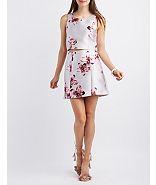 Charlotte Russe Sans Souci Floral Crop Top & Skirt Hook-up